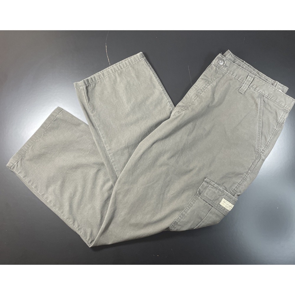 Wrangler Authentic Issue Cargo Pants Mens 40x30 Gray 100% Cotton Work Utility